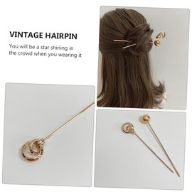 Baluue 2pcs Style Vintage Hair Sticks Multi-functional Decorative Hairpins for Women Lightweight Practical Hair Chopsticks for Daily Wear Elegant Occasions