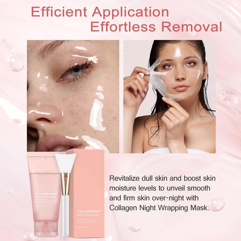 LOYOTICE Collagen Overnight Wrapping Peel-Off Facial Mask Pack Moisturizing and