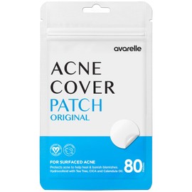 Avarelle parches para acné hidrocoloide original, árbol de té, aceite de caléndula, CICA Certificado vegano y libre de crueldad (80 parches)