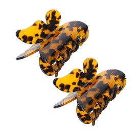 FRCOLOR 2pcs Cute Butterfly Acetate Claw Clips for Thick Hold Small Jaw Hair Accessories Reliable Grip for Various Hairstyles Leopard Print Design for Women
