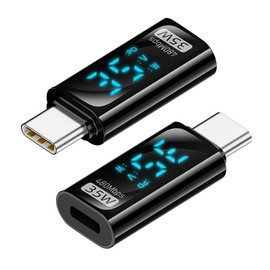 Lightning Female to USB-C Male Adapter, USB-C to Lightning Female Adapter, Suitable for iPhone15 Series.Support 35W Fast Charging and Data Sync with Digital Display.(2Pack)