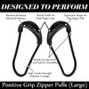 XunYee 20-Piece #13 U-Shaped PVC-Coated Nylon Zipper Pulls - Large