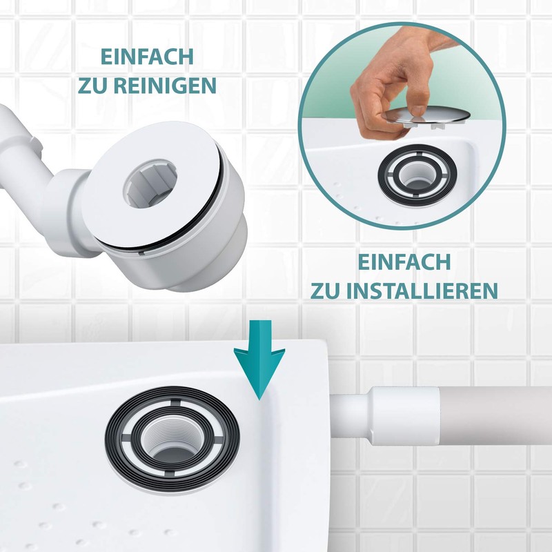 AQUADE Drain Set with Odour Trap for Shower Trays with