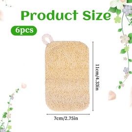 6 PCS Natural Loofah Dishwashing Sponges for Kitchen, Loofah Dish Sponge Compostable Natural Sponges for Dishes