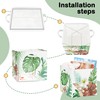HUUMONSS 11.8" Tropical Plants Storage Cube Organizer Set 3Pcs Clothes