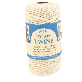#96 Twisted White Nylon Twine 1 lb Tube 174 Feet