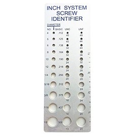 Screw Chek'r SAE/Inch Screw Checker (No. 4 to 1/2) 1/8 Inch Heavy Gauge Steel Screw Checker, Made In USA