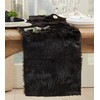 Saro Lifestyle Faux Fur Design Topper Table Runner, Black, 15"x36"