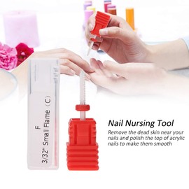 Sonew Nail Drill Bit, 4 Types Nail Drill Bit Round Flat Ceramic Grinding Head Manicure Machine Accessories Tool for Polish Nail Art(Fire Arrow)