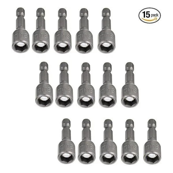 No Brand 15pcs Hex Magnetic Power 8mm 5/16 Socket Adapter