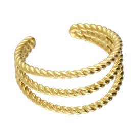 PIERCINGLINE Surgical Steel Fake Ear Cuff Ear Cuff Twisted in 4 Stylish Colours, Stainless Steel