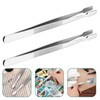 DECHOUS Tweezers for Stamps, Stainless Steel, Multi-purpose, Flat Point, Precision