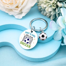 Davrock Soccer Gifts for Girls Soccer Gift Stuff for Teen Girls Keychain Sports Accessories for Team Player Lover Friends Sister Christmas Birthday Gifts for Women