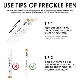 KYDA KYDA 2 Pcs Freckle Makeup Pen,Natural Lifelike Freckle Makeup Pen Magic Freckle Color,Waterproof Longlasting Soft Dot Sopt Pen,for Natural Effortless Sunkissed Makeup-Light Brown