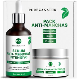 PUREZANATUR Pack Antimanchas Serum despigmentante y antimanchas intensivo + Crema aclarante | Paquete completo de serum para el cuidado de la piel, hi