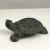 Japanese Cast Iron Hisabi Turtle Figurine Statue Paperweight Home Garden