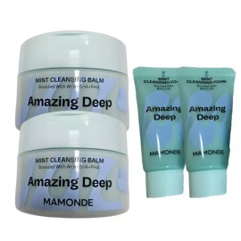 Mamonde 마몽드 어메이징 딥 민트 클렌징밤 90ml 2개+클렌징폼 30ml 2개 Mamonde Amazing Deep Mint Cleansing Balm 90ml 2pcs + Cleansing Foam 30ml 2pcs [2 cleansing balms + 2 cleansing foams]