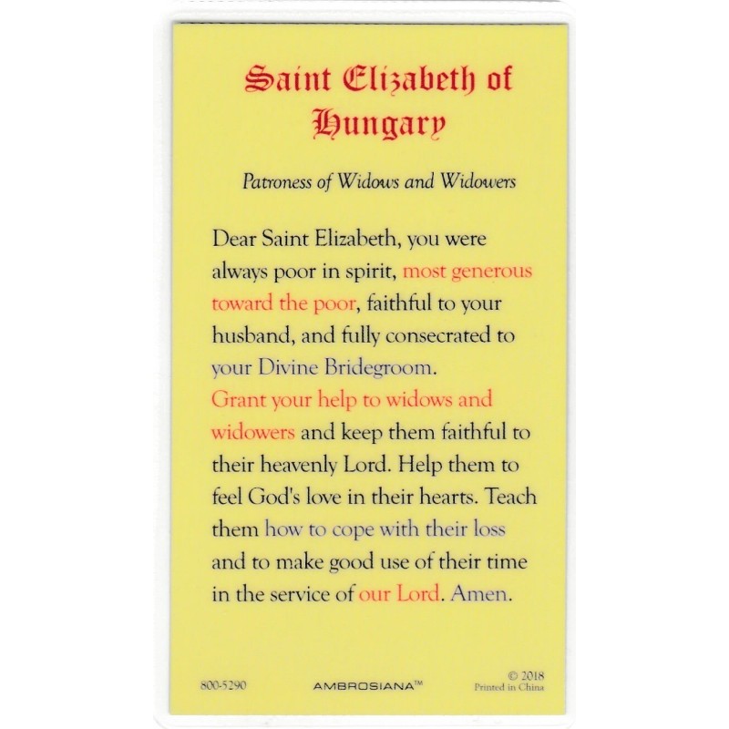 +Holy Card-"Saint Elizabeth of Hungary"-Widow
