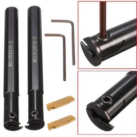 ASZLBYM 2PCS 5/8" MGIVR2016-2 MGIVL2016-2 Lathe Boring Bar Grooving Cut-Off Tool Hold...