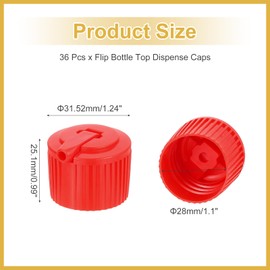 PATIKIL 36 Pcs 28/410 Flip Bottle Top Dispensing Caps, Plastic Squeeze Bottles Dispensing Cap Spout Flip Replacement Top for Shampoo Moisturizer, Red