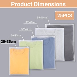 Svaldo Ziplock Bags for Clothes, 25Pcs 25 * 35cm Clothes Packing Bags, Waterproof and Moth Proof, for Toys, Shoes, Hospital Bag Maternity Essentials (Without Vent Holes)