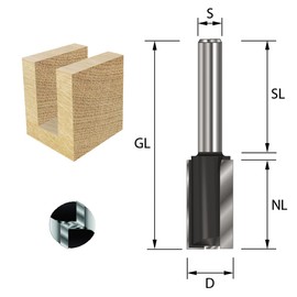 ENT HW (HM) Groove Cutter, Diameter (A) 5 - 25 mm, (B) 12 - 50 mm, (D) 32 mm, (GL) 50 - 82 mm, Shaft (C) 8 mm, 10953