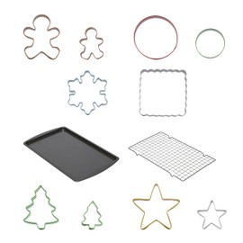 Chicago Metallic 12 Piece Holiday Baking Set, For Making Cookies, Cutting Sandwiches, Fruit, or Fudge, Creating Crafts and More