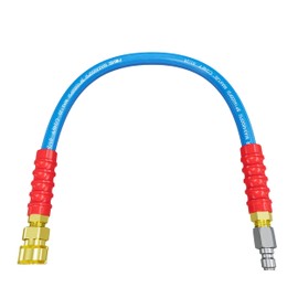 POHIR 2ft Pressure Washer Whip Hose 3/8" 4800 PSI, Jumper Hose with Quick Connect Ends and Adapters for Hot & Cold Water up to 248°F, Steel Wire Braided Hose for Power Washing