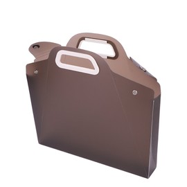 A4 File Bag Portable File Folder Portfolio Plastic Briefcase Handbag Large Capacity Storage Bag Paperwork Organizer Metal Snap Button Closure File Holder with Handle for Office School