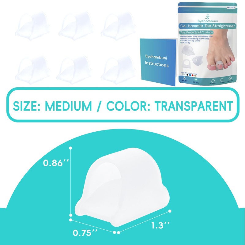 Byehambuni Hammer Toe Corrector, Hammer Toe Straighteners for Curled and