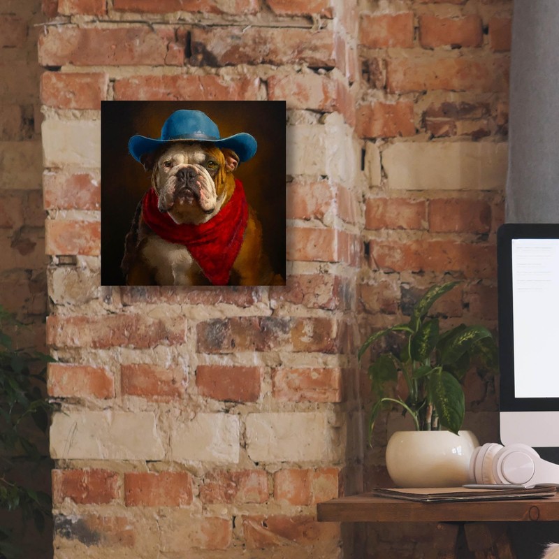 Epic Graffiti 'Bulldog Cowboy' by Sean Parnell Canvas Wall Art,