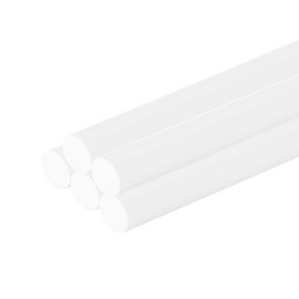 sourcing map 5 Pcs White Plastic Rods 6 x 250mm ABS Styrene Round Stick Round Solid Bar DIY Model for DIY Miniature Building Making Architectural Model Making