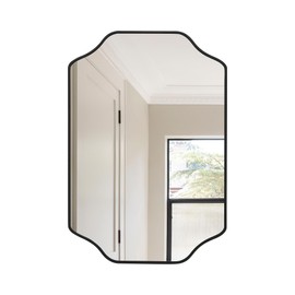 CULER Black Bathroom Wall Mirror,20 x 30 Inch Rectangle Vanity Modern Tempered Glass Mirror for Bedroom,Living Room,Entryway