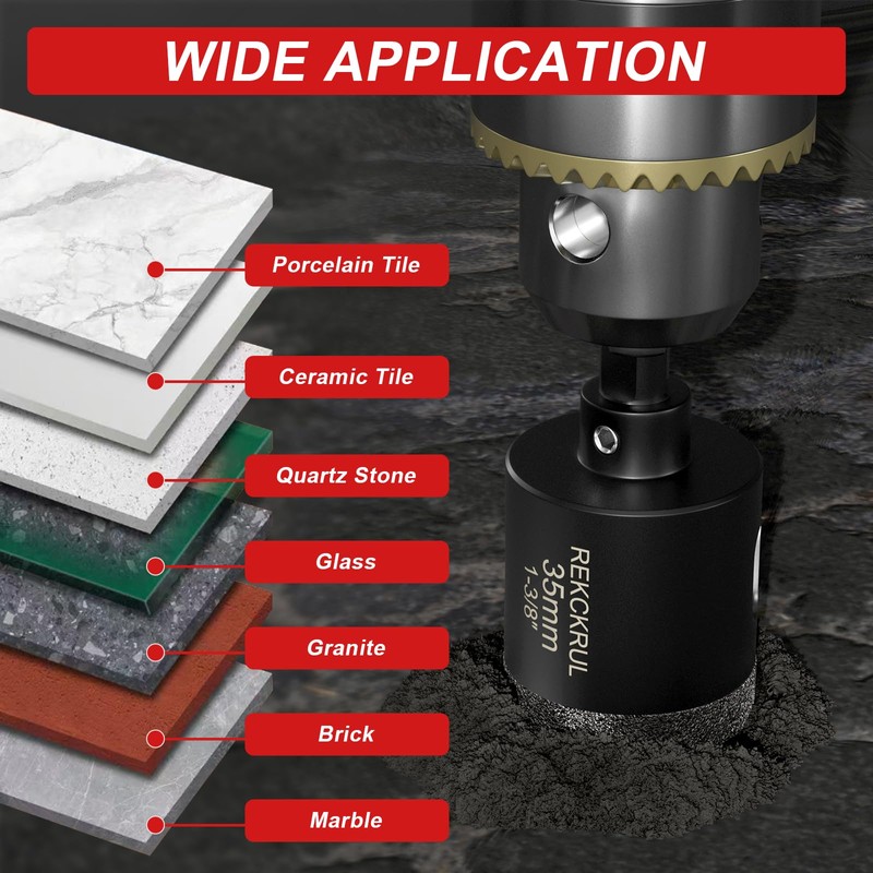 REKCKRUL 2 Inch Diamond Hole Saw with Pilot Drill Bit,