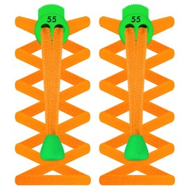 55 Sport FLAT Elastic Lock Shoelaces (Neon Orange)