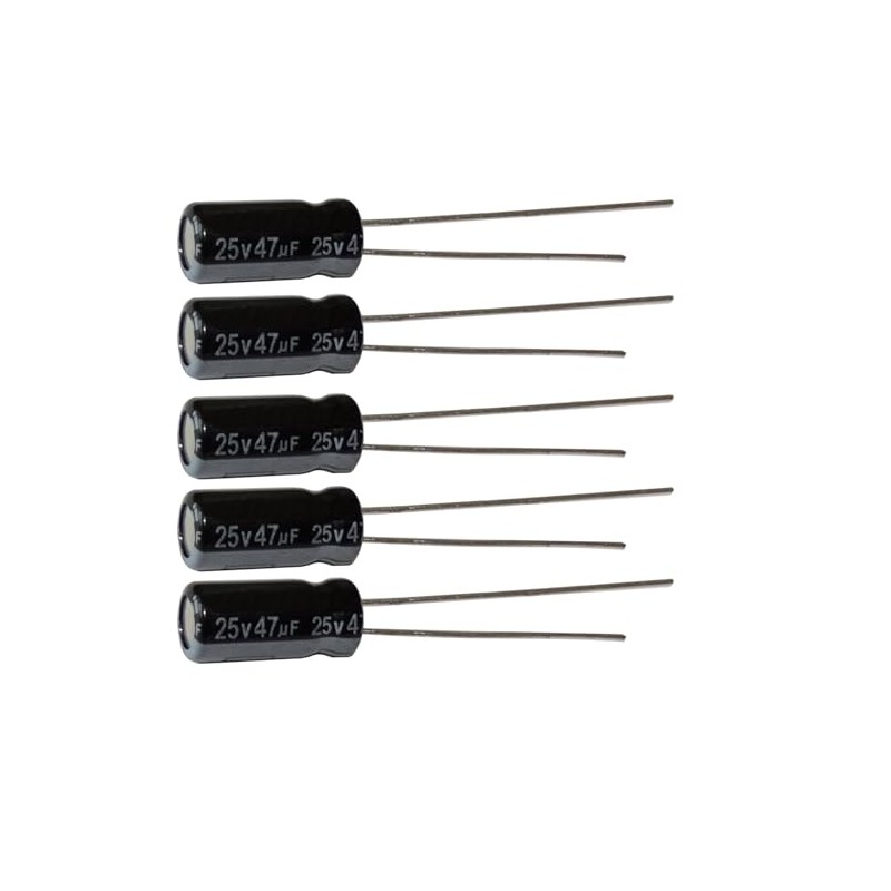 Electrolytic Capacitor 47µF, 25V DC, 5 x 11 mm, Mounting