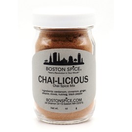 Boston Spice Chai-Licious Indian Make Chai Tea And Baking Seasoning Blend Add to rotein Shakes Cookies Cupcakes Brownies Bread Cakes Pies Fudge Muffins Coffee Pancakes 1/2 Cup wt. 2oz/58g