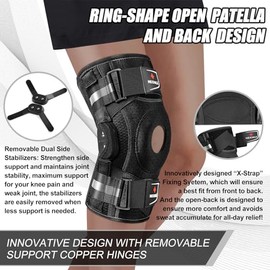 Rodillera profesional NEENCA para el dolor de rodilla, rodillera articulada con sistema de fijación patentado X-Strap, médica para el alivio del dolor, artritis, rotura de menisco, corredores, deporte