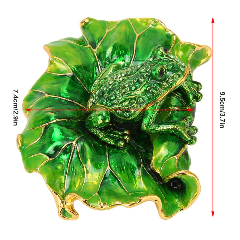 Lotus Leaf Frog Jewelry Box Hand Painted Innovative Metal Jewelry