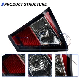 Inner Taillight Assembly Compatible with 2017 2018 2019 Ford Escape Taillight Brake Light Replace Left Driver Right Passenger Side Taillight Assembly GJ5Z13405F FO2802118 (Left Driver Side)