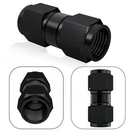 APIELE 6AN Female to 6AN Female Black Aluminum Straight Swivel Coupler Union Adapter（LTY-6an-6an-0）