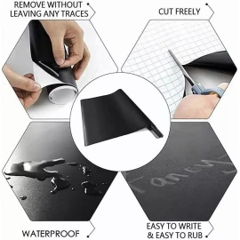 Ugaaiya Pizarron Vinil Blanco O Negro Adherible 200x45cm Lavable