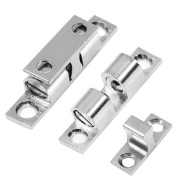 Uenhoy 10 Pcs Solid Brass Cabinet Door Catch, Dual Ball Tension Latch 1-5/8" Closet Ball Roller Catch Latch with Screw (Silver, 42mm)