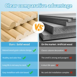 Art3d 4 Pc 96"x5.7" Wood Slat Wall Panel for Interior, Ceiling and Decoration, Semi-Cylinder Design, 15.2 SqFt