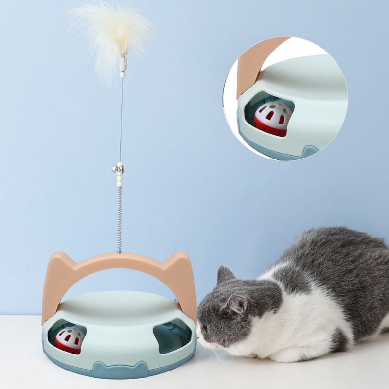Automatic Rotating Feather Toy Relieve Boredom Bite Resistant Interactive Cat