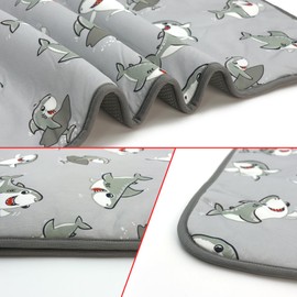 NACOCO Summer Pet Cooling Mat - Cat Dog Cushion Pad Sleeping Cool Sharks Comfortable Soft for Pets Kids and Adults (Grey Shark, S)