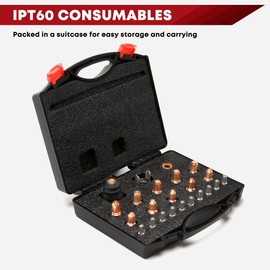 SILATU 23pcs IPT60 IPTM60 IPT40 PT40 Plasma Cutter Torch Consumables Tip .030'' & .045'' Electrode Shield Cup Stand Off for STC850P MAX Plasma Cutter