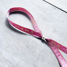 Armband Mama, Hippie, Boho, Ibiza, Stoffarmband, Festival, Geschenk Muttertag mit Aufdruck Mama