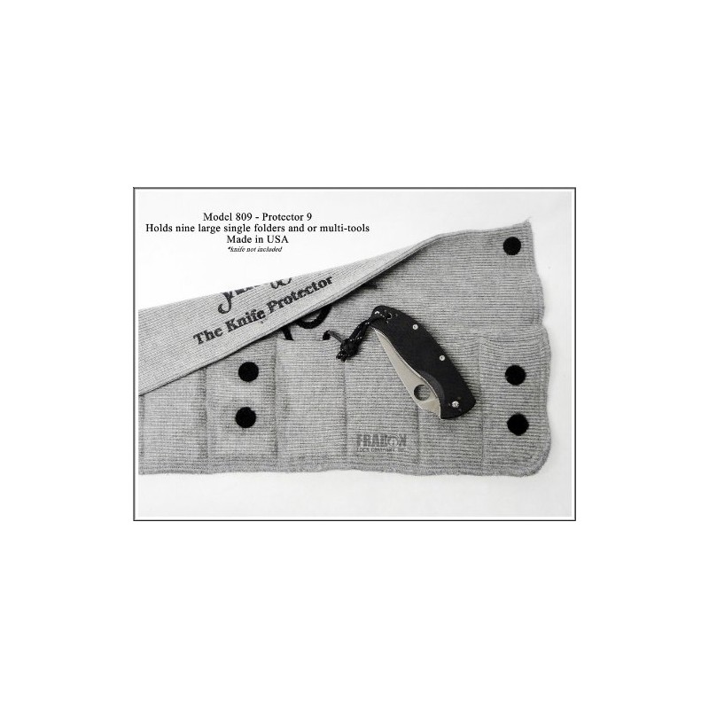 Sack-Ups The Knife Protector 9-Knife Roll - Silicone Treated