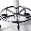 Round Rolling Stool PU Leather Height Adjustable Swivel Drafting Work